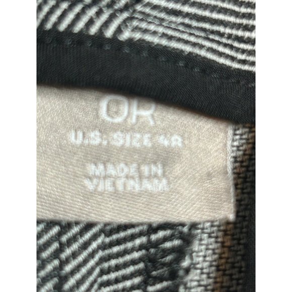 Chico's Black White Print Size 4R (O) Stretch Flat Front Dress Pants - Picture 6 of 7